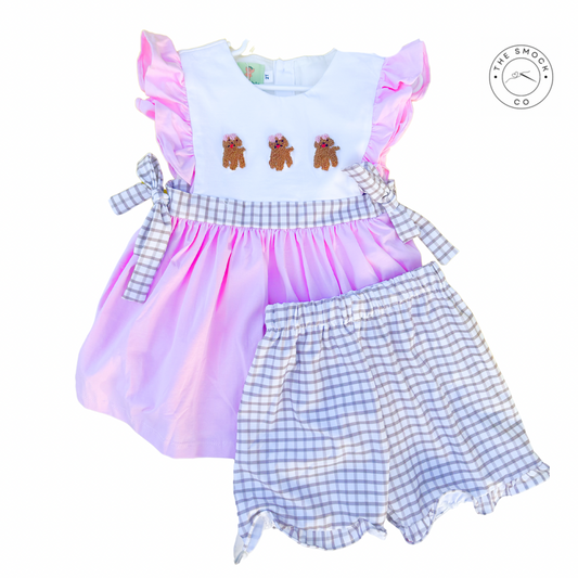 Pink French Knot Short Set