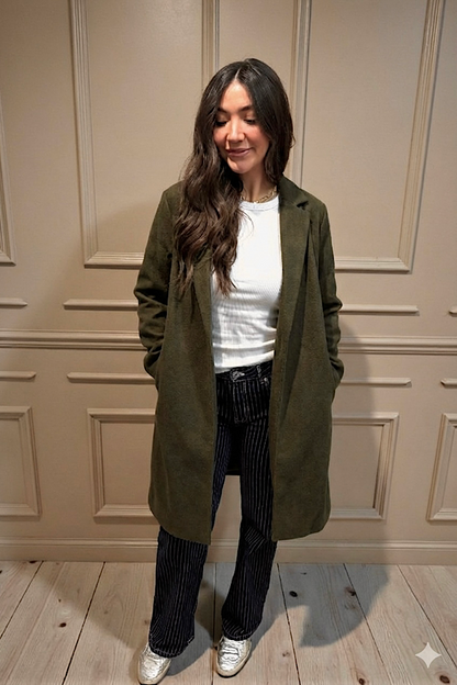 SC - Juliette Olive Mid-Length Coat