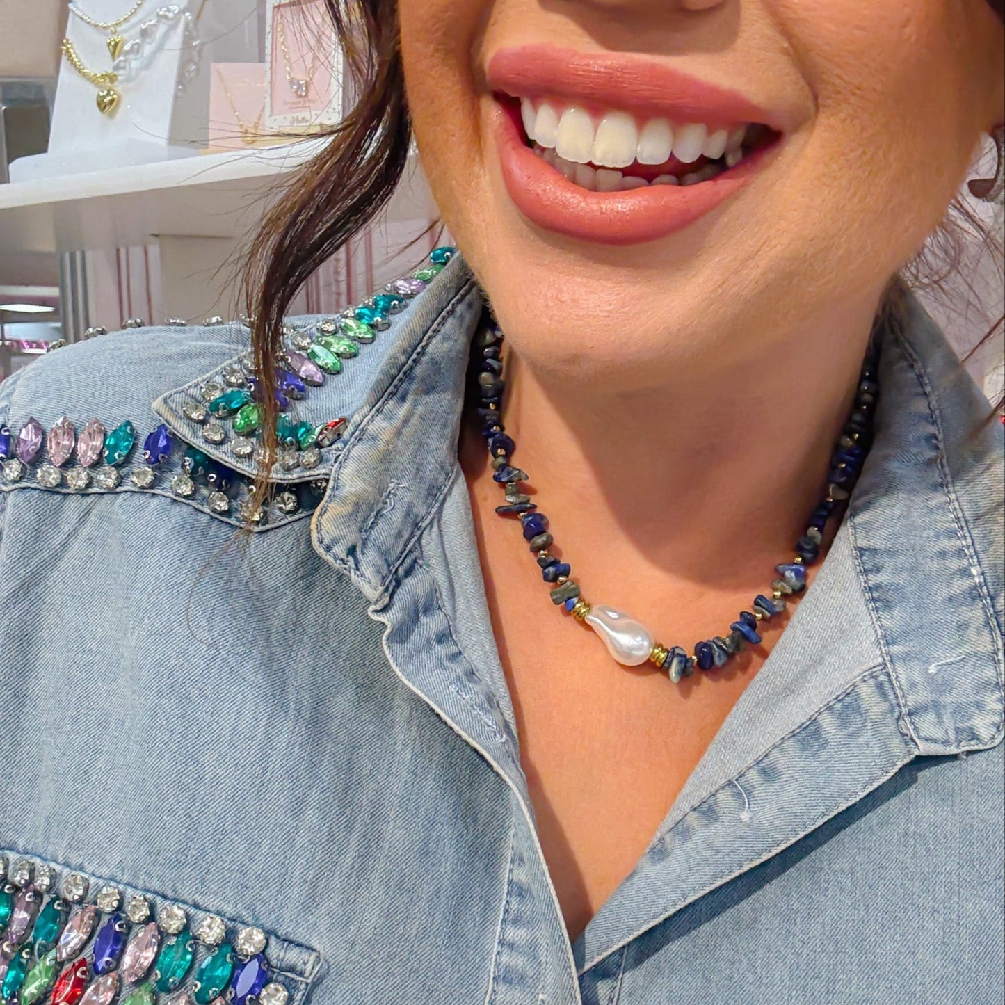 Enchanted Pearl Gemstone Necklace