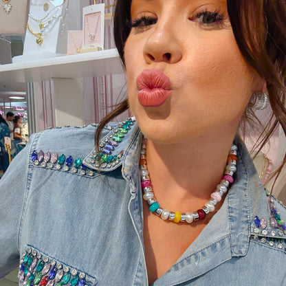 Joyful Silver Beaded Necklace