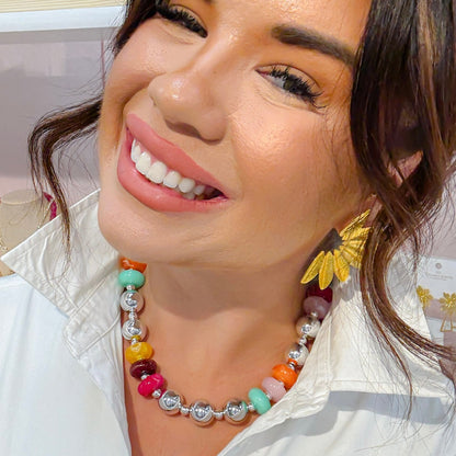 Gem Pop Silver Necklace