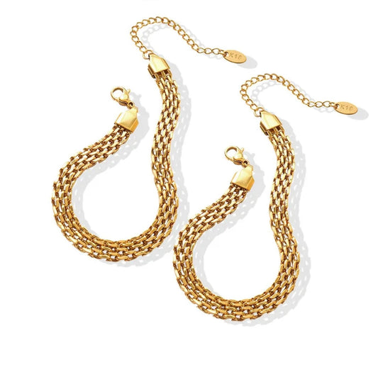 Golden Weave Link Bracelet