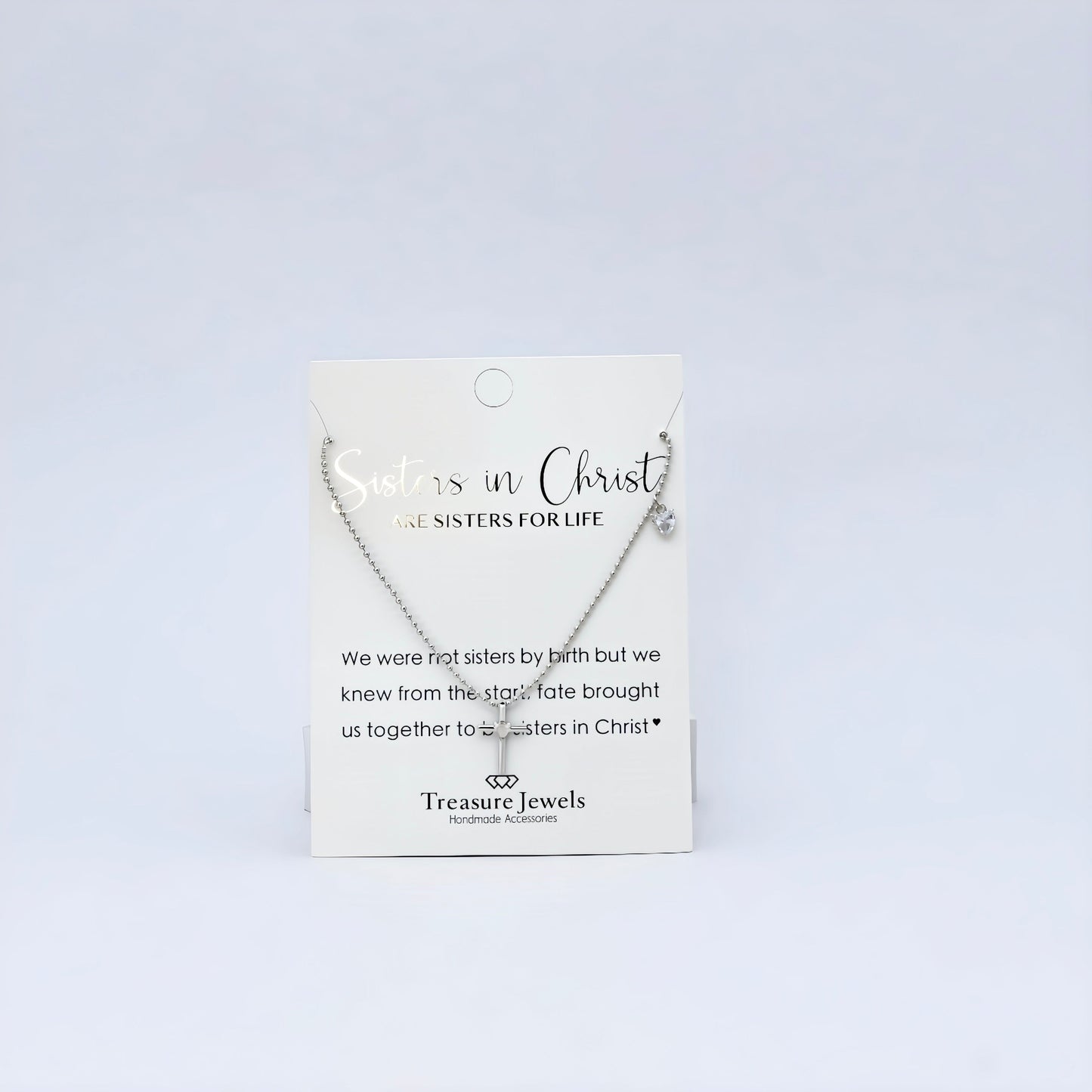 Sisters in Christ Silver Necklace