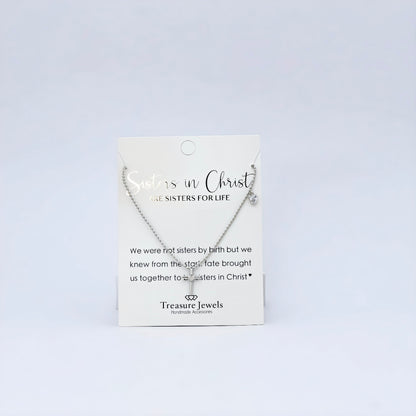Sisters in Christ Silver Necklace