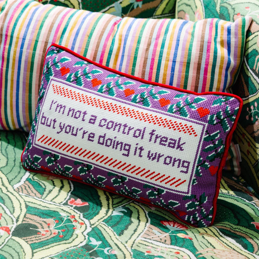 Control Freak Needlepoint Pillow