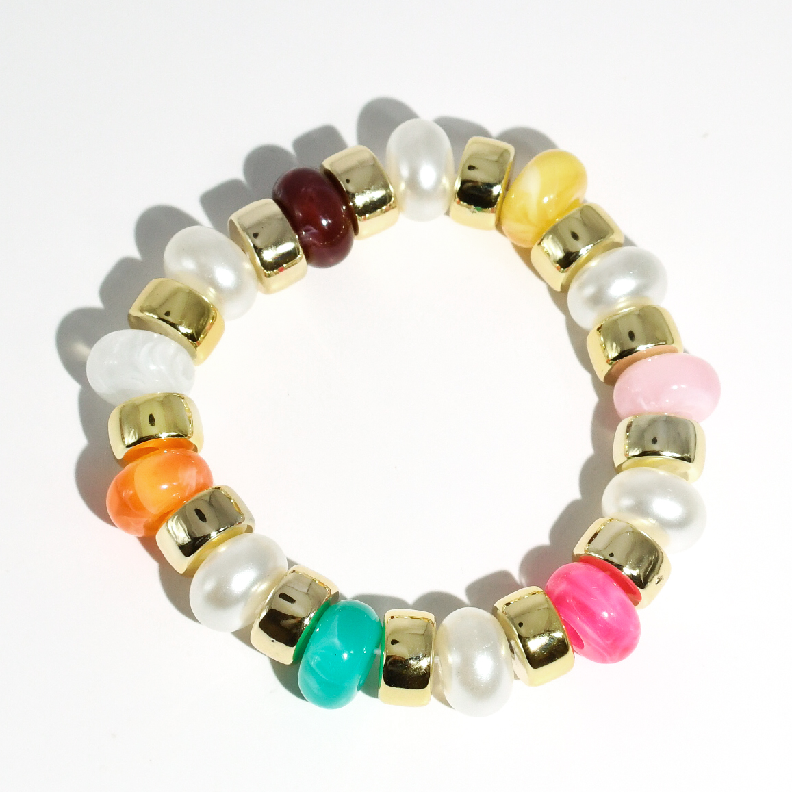 Joyful Gold Beaded Bracelet