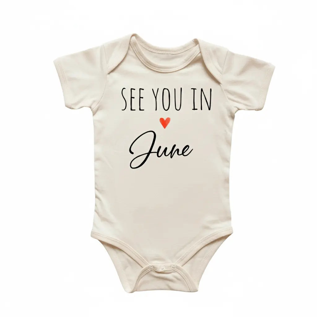 June Announcement Newborn Baby Onesie® Bodysuit
