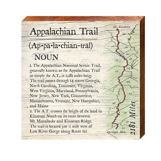 Appalachian Trail Definition | Wall Art Print on Real Wood