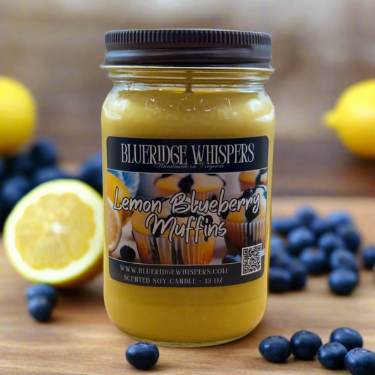 Lemon and Blueberry Muffins – Fruity Bakery Soy Candle | 16 oz Mason Jar