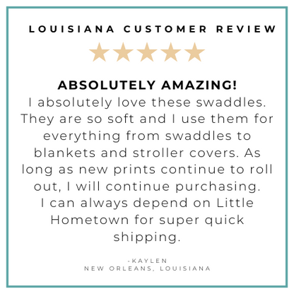 Louisiana Baby Gift Set: Muslin Swaddle & Bib | Organic Cotton