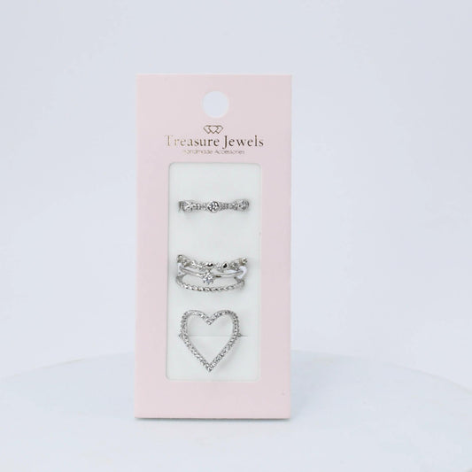 Love Silver Ring Set