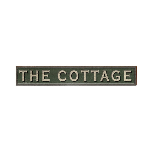The Cottage Green Sign | Wall Art Print on Real Wood