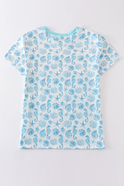 Marine creature print men top