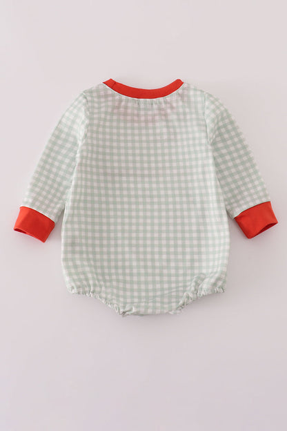 Fox embroidery gingham bubble