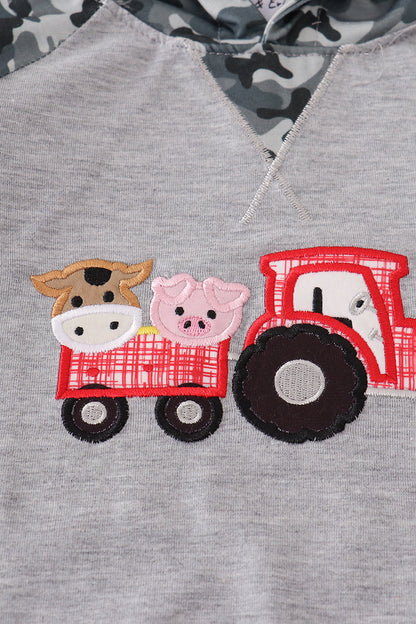 Camouflage farm tractor applique pants set