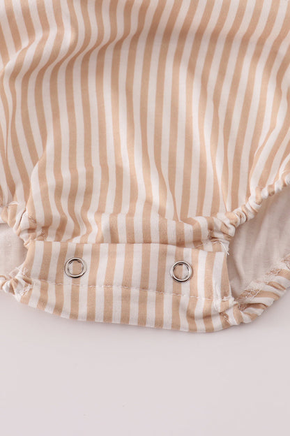 Khaki deer embroidery stripe bubble