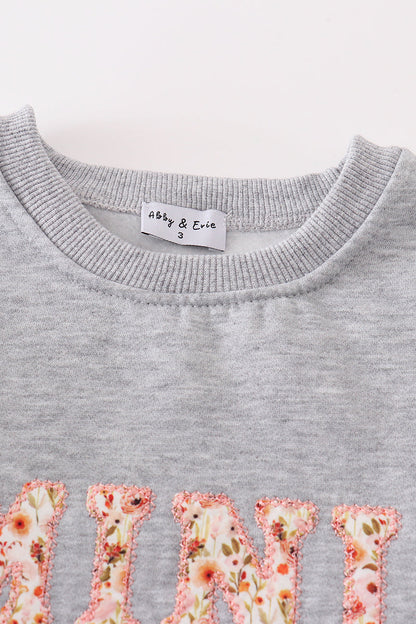 Gray MAMA&MINI applique fleece mom&me sweatshirt