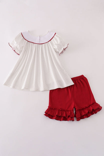 South Carolina Gamecocks embroidery ruffle shorts set
