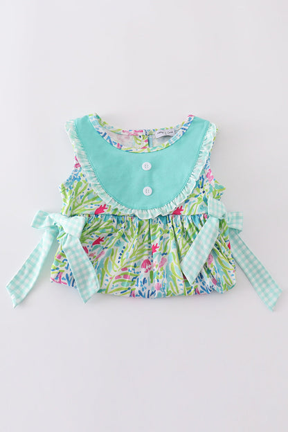 Ocean bloom print ruffle set
