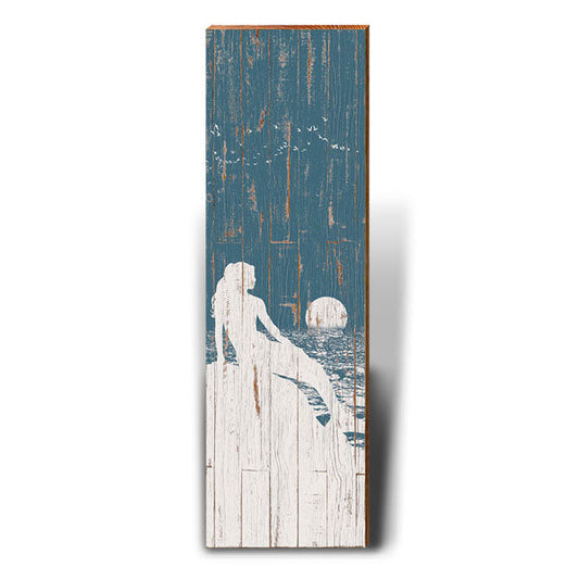 Minimalist Mermaid | Wall Art Print on Real Wood