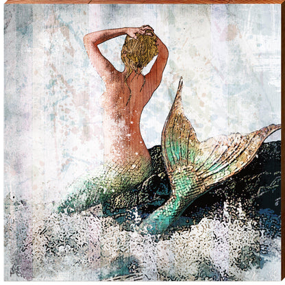 Mermaid Fantasies | Wall Art Print on Real Wood