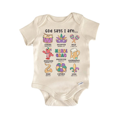 Mardi Gras Religious Newborn Baby Onesie® Bodysuit