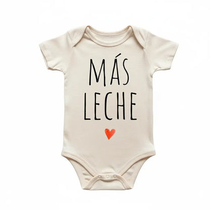 Mas Leche Milk Spanish Newborn Baby Onesie® Bodysuit GS1