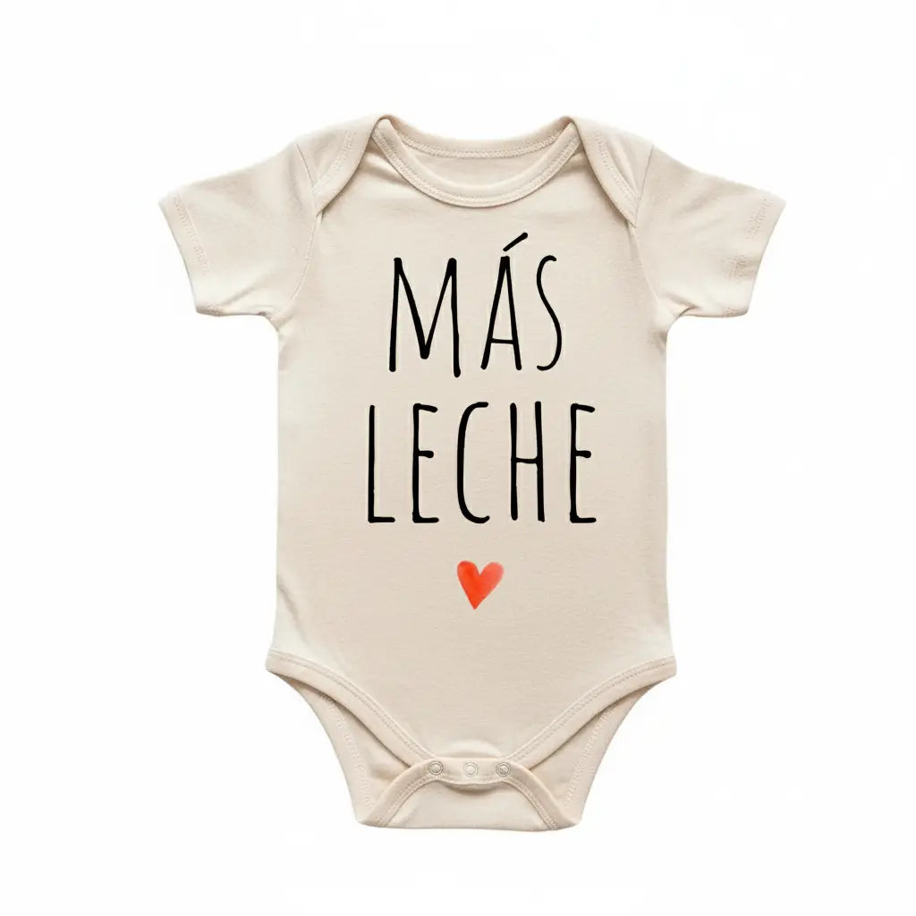Mas Leche Milk Spanish Newborn Baby Onesie® Bodysuit