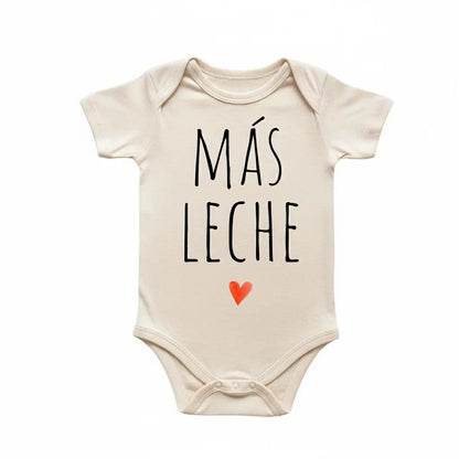 Mas Leche Milk Spanish Newborn Baby Onesie® Bodysuit