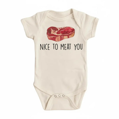 Meat You Bbq Newborn Baby Onesie® Bodysuit GS1
