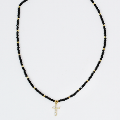 Midnight Cross Beads Necklace