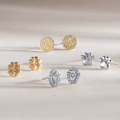 Paw Print Mini Stud Earrings