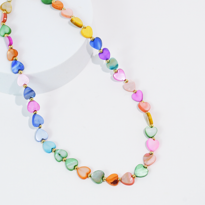 Multi Heart Stone Necklaces