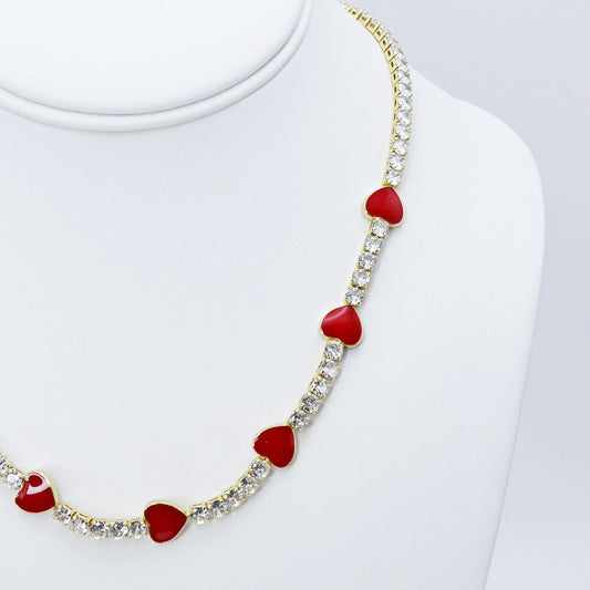 Multi Red Heart Chocker