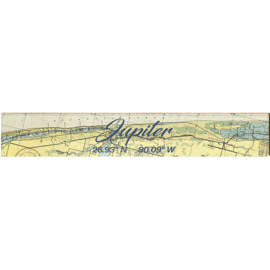 Jupiter NOAA Chart | Wall Art Print on Real Wood