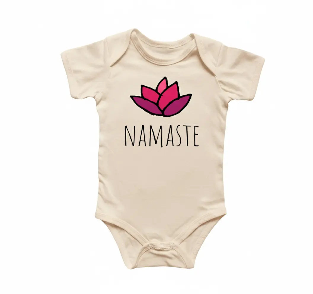 Namaste Lotus Newborn Gift Baby Onesie® Bodysuit