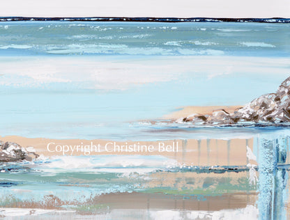 "Coastal Air" GICLEE PRINT Art Coastal Abstract Painting Blue Green Seascape Expressionistic Ocean Decor