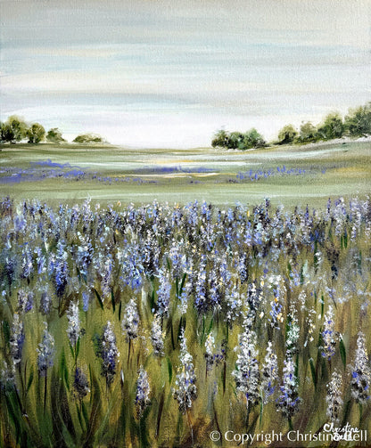 "Lupine Meadow" GICLÉE PRINT, Modern Floral Landscape Painting, Lavender Flowers