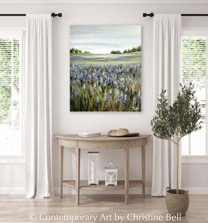 "Lupine Meadow" GICLÉE PRINT, Modern Floral Landscape Painting, Lavender Flowers