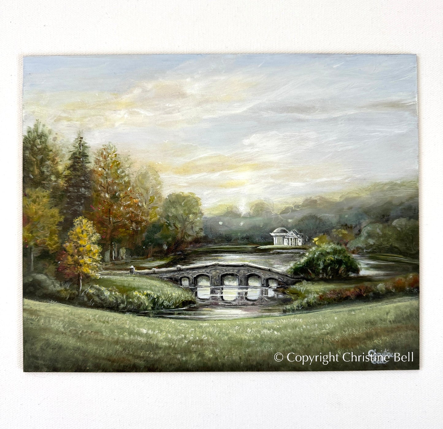 "A Romantic Journey" GICLÉE PRINT Landscape Oil Painting, "Pride and Prejudice" Palladian Bridge