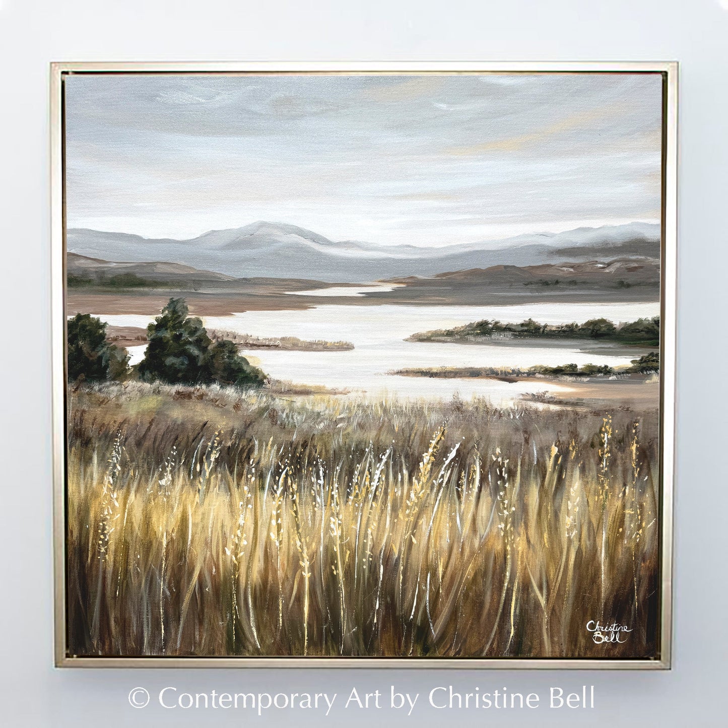 "Peaceful Outlook" GICLÉE PRINT Landscape Oil Painting, Coastal Meadow