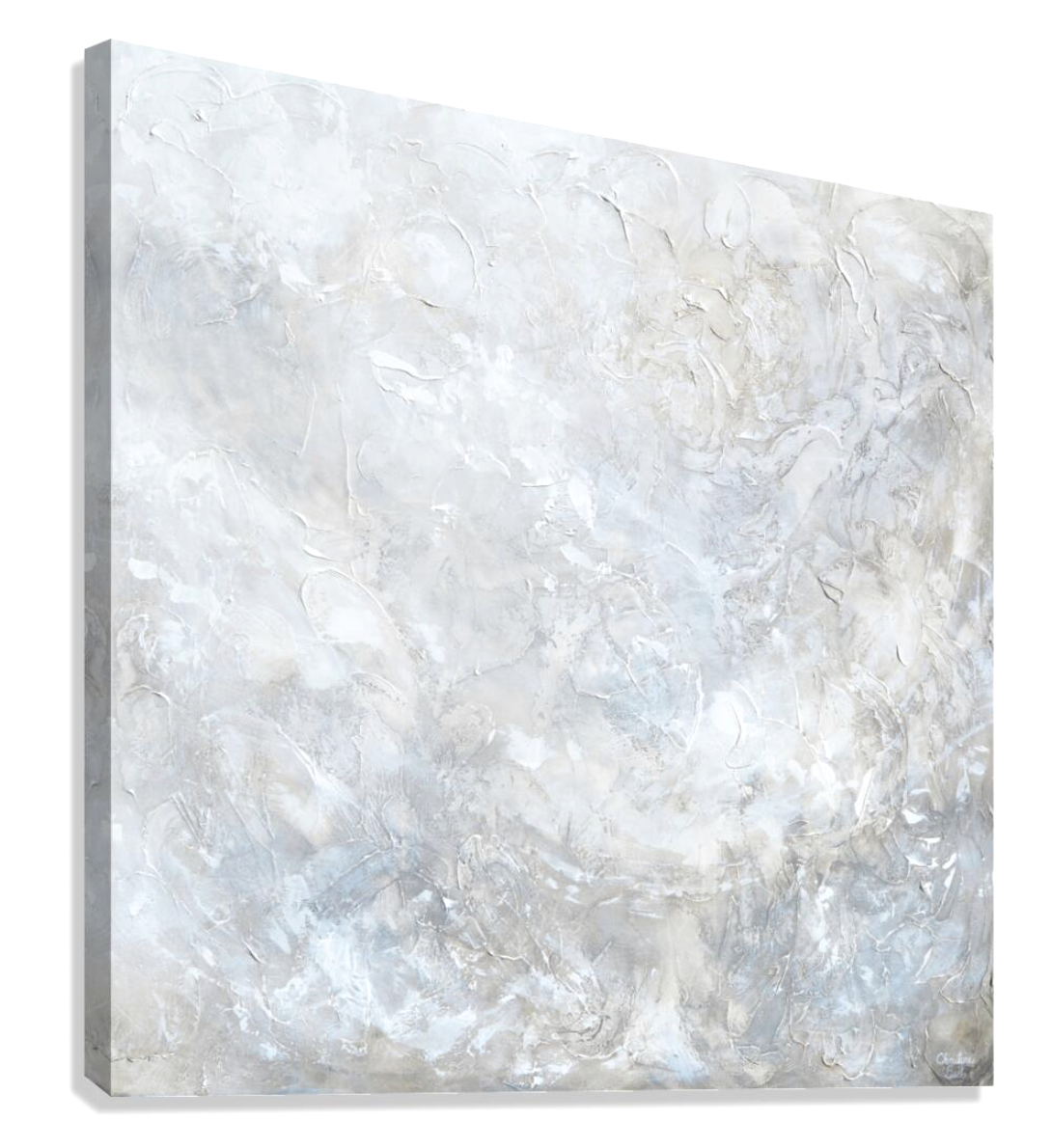 "Silhouette" GICLEE PRINT Coastal Abstract Painting, Neutral, Grey, White, Taupe, Cream, Stone
