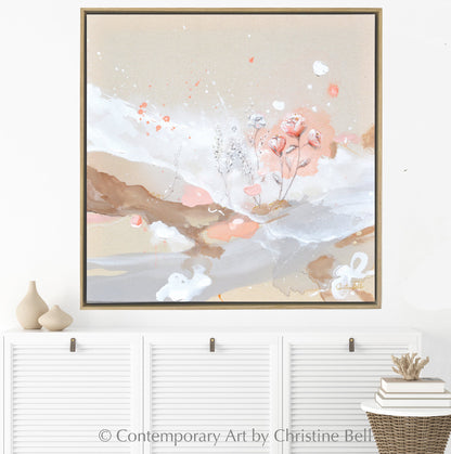 "Serendipity" GICLEE PRINT Abstract Painting, Blush Pink, Neutral, Flowers