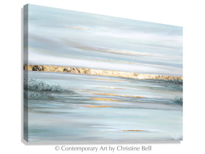 "Aurora" GICLÉE PRINT, Modern Coastal Seascape, Gold Leaf