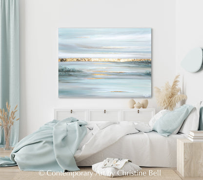 "Aurora" GICLÉE PRINT, Modern Coastal Seascape, Gold Leaf