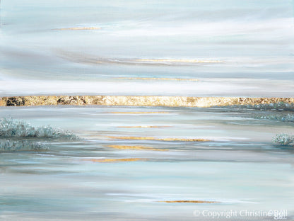 "Aurora" GICLÉE PRINT, Modern Coastal Seascape, Gold Leaf