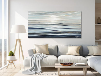 "Still Waters Run Deep II" GICLÉE PRINT, Modern Coastal Ocean Seascape Painting