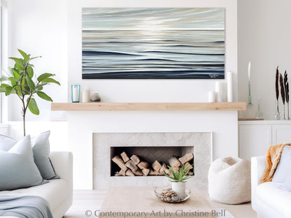 "Still Waters Run Deep II" GICLÉE PRINT, Modern Coastal Ocean Seascape Painting