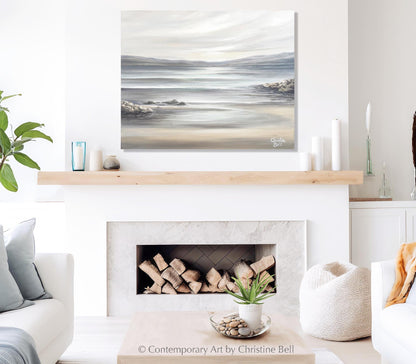 "Seaside Lullaby" GICLÉE PRINT Coastal Landscape Seascape Oil Painting, Tide Pool