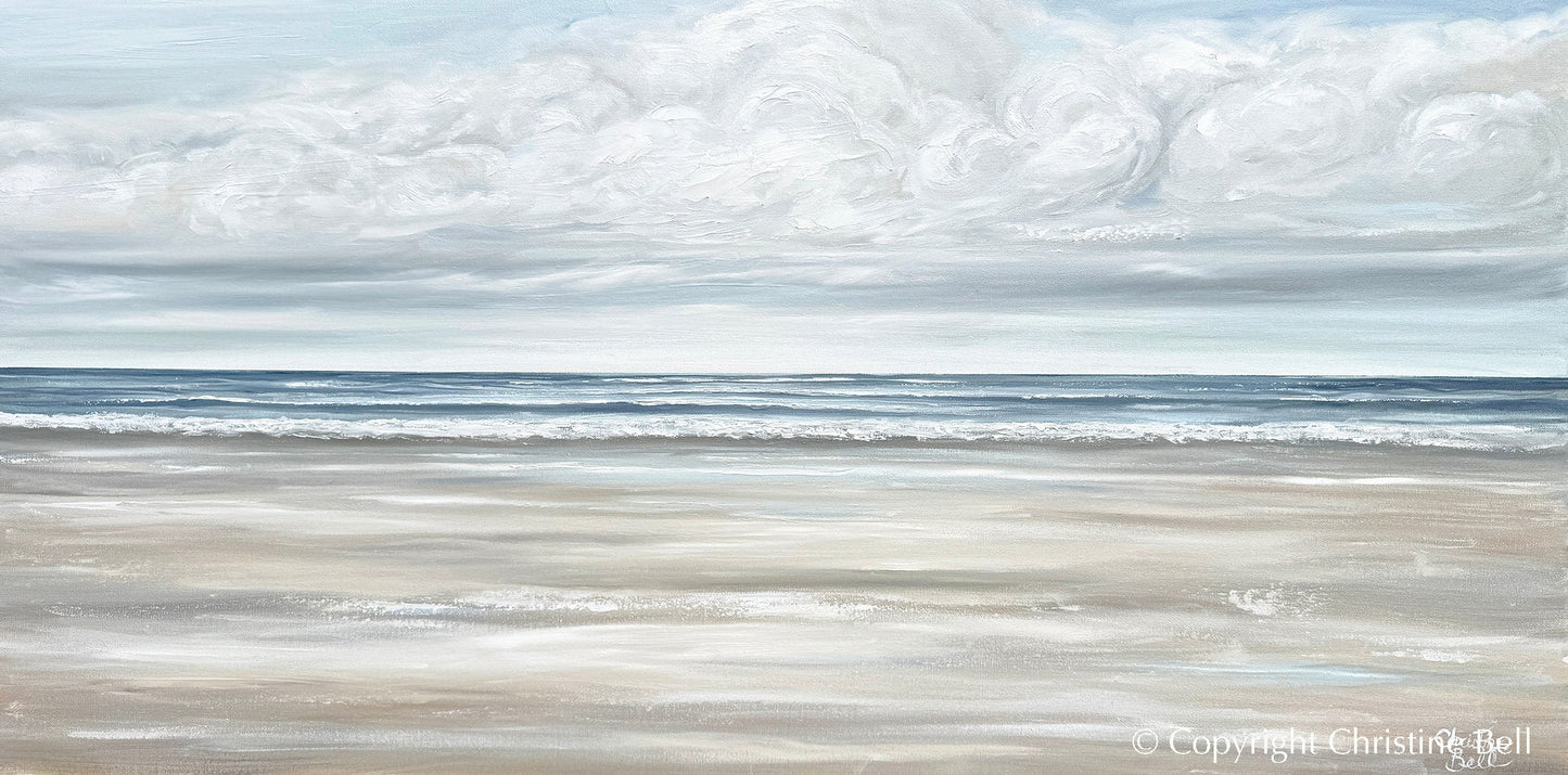 "Serene Seaside" GICLÉE PRINT, Modern Coastal Abstract Ocean Seascape Painting